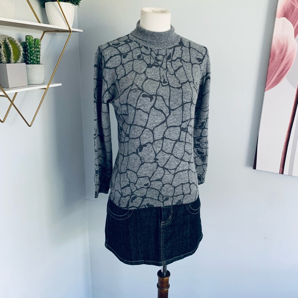 Valentino Roma • Grey & Black Sweater • Merino Wool • XS